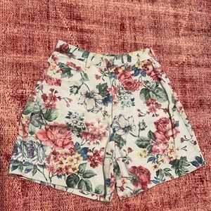 Vintage Flower Shorts (high waisted jean shorts)